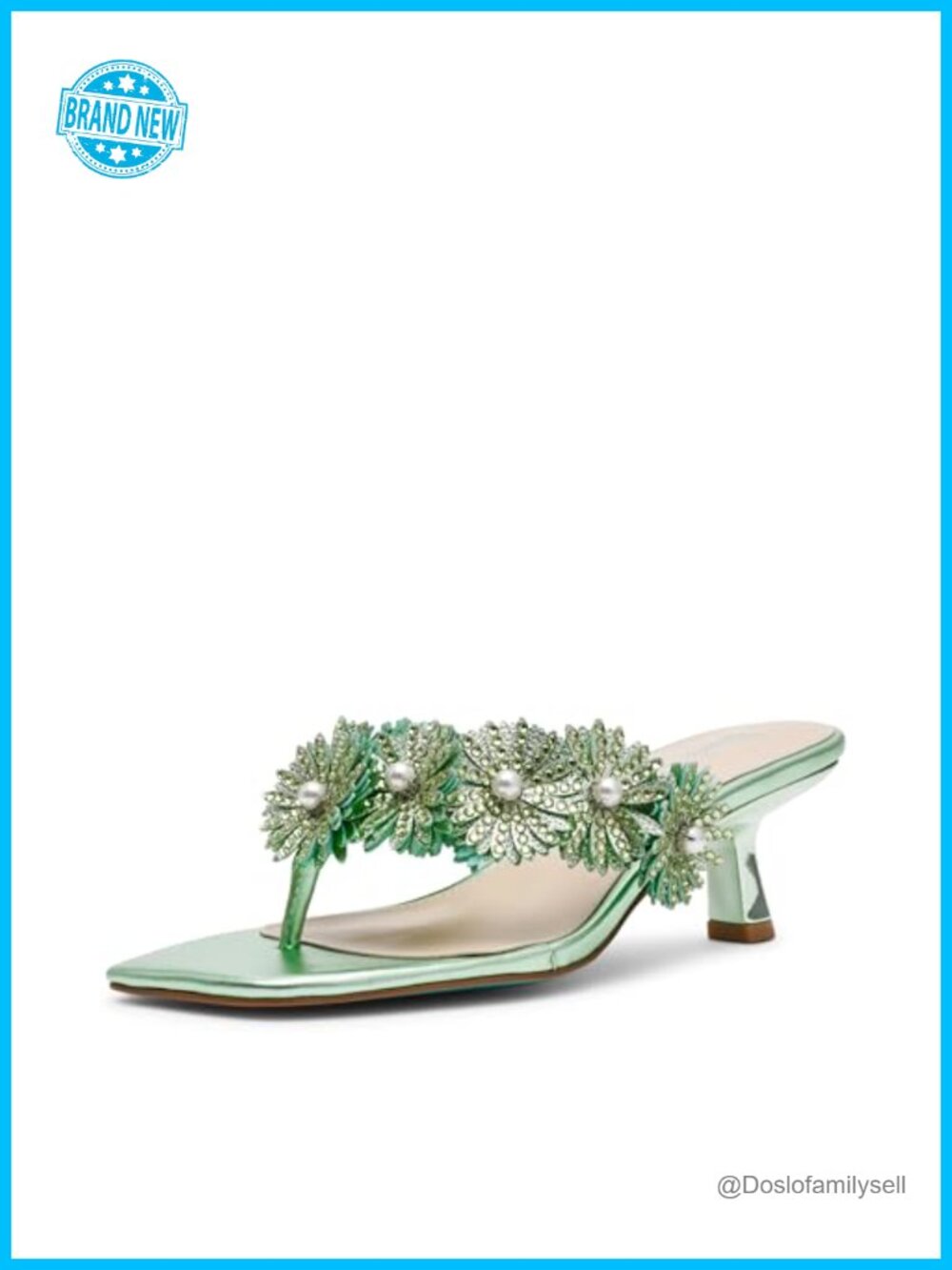 Kitten Heel Open Toe Slide Sandal
